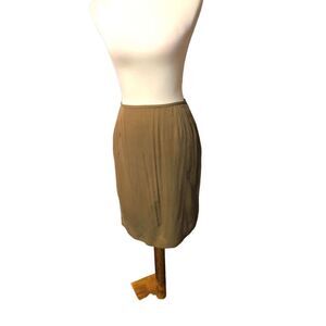Liz Claiborne Vintage straight pure silk camel color career skirt Size 10